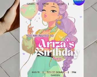 K-Pop Hunters Birthday Invitations | 3 Exclusive Designs | Editable Canva Party Invites | Digital Download