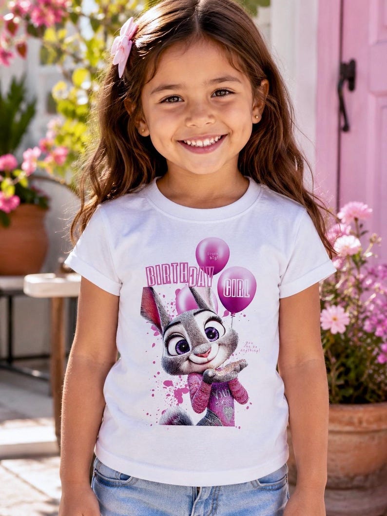 Birthday Girl Judy Hopps Inspired T-Shirt, Birthday Party Tee bild 5
