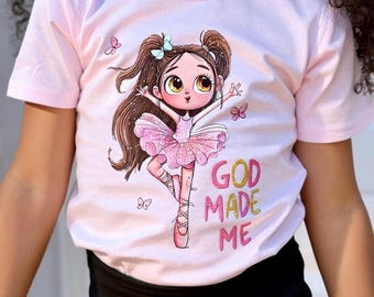 Gerber Toddler Girl T-Shirt Light Pink & White | Custom Handmade Design | Runs Small Size Up