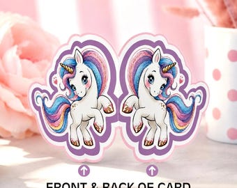 Personalized Unicorn Birthday Card | Whimsical Coloring Page Keepsake
