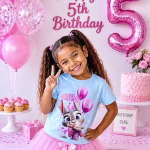 Birthday Girl Judy Hopps Inspired T-Shirt, Birthday Party Tee Light Blue