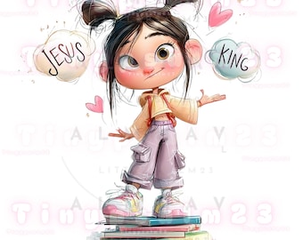 Jesus Is King Girl Clipart | Gen-Z Christian Girls 4 PNG Bundle
