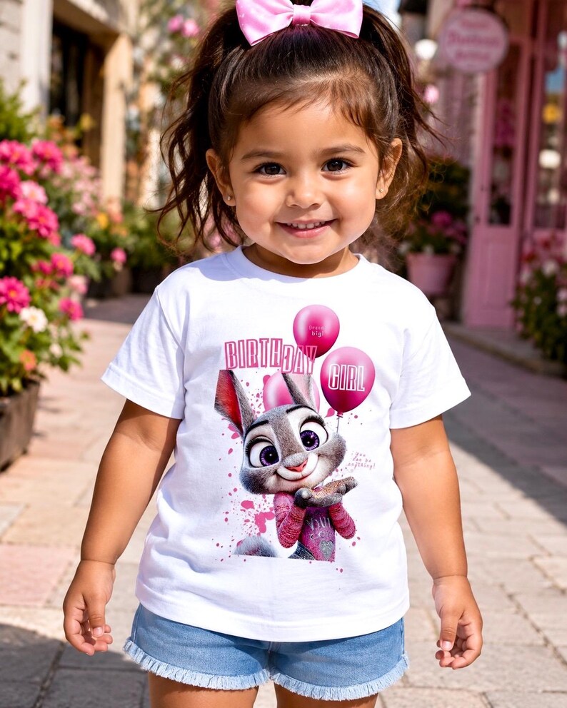 Birthday Girl Judy Hopps Inspired T-Shirt, Birthday Party Tee bild 4