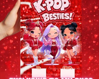 K-Pop Huntrix Valentine Cards | Fan-Inspired | Printable V-Day Set!