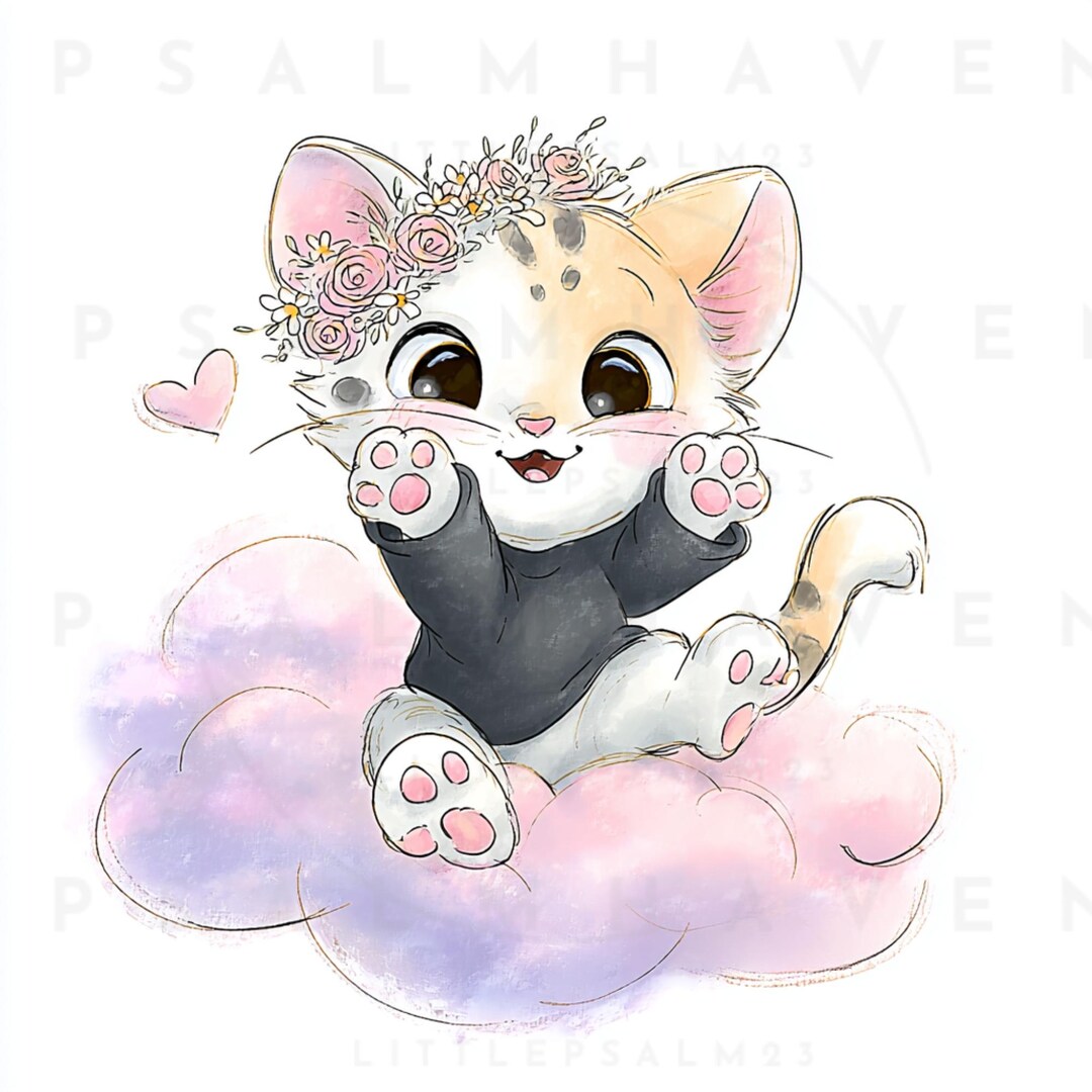 Watercolor Baby Animal Clipart: Floral Crown Nursery Art (14 Pngs, PDF ...
