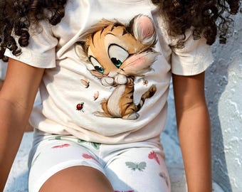 Custom Toddler T-Shirt • Tiger Design • Bella Canvas Tee • Natural Color