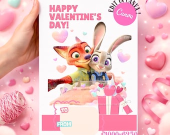 Zootopia-inspired Valentine’s Day card set featuring Judy Hopps & Nick Wilde