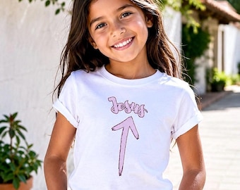 Jesus arrow shirt for girls, Christian Graphic tee, Religious Toddler Shirt