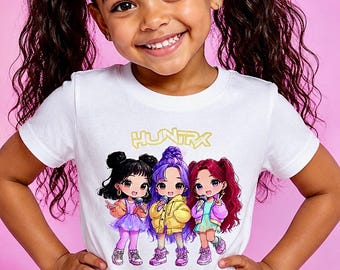 Huntrix Kpop Graphic Tee, Idol Hunter Style Streetwear, 100% Cotton Fan Shirt
