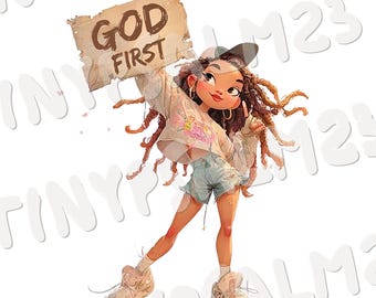 Faith Girl Clipart Bundle of 29 | Christian Affirmations | Transparent Background