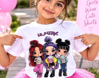 Huntrix Kpop Graphic Tee, Anime Inspired Cotton Shirt, Casual Streetwear Fan Apparel