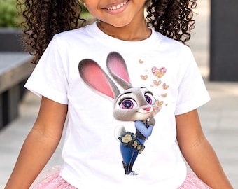 Judy Hopps Bunny Cop T-Shirt, 100% Cotton, Custom Artwork