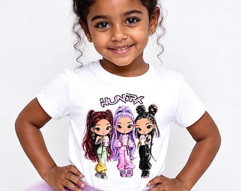 Huntrix Inspired K-pop Graphic Tee, Anime Style Cotton T-shirt, Daily Wear Gift