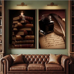 Reading Corner Wall Art, Library Atmosphere Poster, Book Lover Decor, Reader Gift, Digital Download