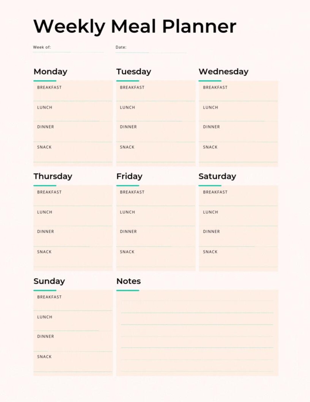 Printable Busy Mom Meal Planner & Budget Bundle | Weekly Meal Plan ...
