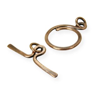Heavy Duty Jewelry Clasps, 17mm Toggle Clasps, Handmade Copper Clasp, 12 Gauge, Oxidized, Hammered Copper, Patina Findings, Strong Clasps