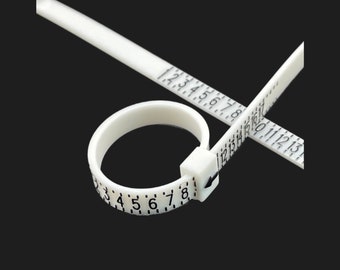 Ring Sizing Tool, Reusable Ring Sizer, Adjustable, US Ring Size Tool, Find Your Accurate Ring Size, Easy to Use, Ring Sizing, White