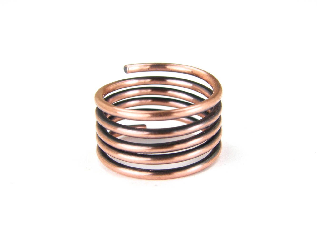 Antiqued Copper Wire Ring Spiral Wire Ring Wrap Around Etsy UK