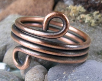 Minimalist Pure Copper Wire Ring at a Special Price, Boho Chic Casual Ring, Handmade Adjustable Rustic Ring, Minimalist Ring, Dainty Ring