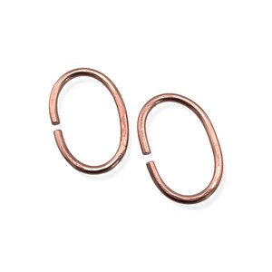 Custom Copper Findings, Large Oversized Findings, Antiqued or Bare Copper, Copper, Handmade, Round Jump Rings, Jump Rings, Clasps, Oval Ring image 5