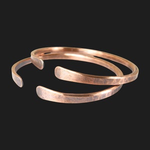 Men&#39;s Solid Copper Bracelet, Heavy Thick Cuff for Men, 6 Gauge Cuff, Gifts For Men, Hammered Copper, Arthritis Bracelet, Copper Patina