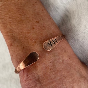 Copper Anniversary Gift For Men & Women, Roman Numeral, 7th 22nd Anniversary Gift, Personalized Bracelet, Anniversary Jewelry, Husband, Wife image 2