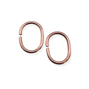 Custom Copper Findings, Large Oversized Findings, Antiqued or Bare Copper, Copper, Handmade, Round Jump Rings, Jump Rings, Clasps, Oval Ring image 4