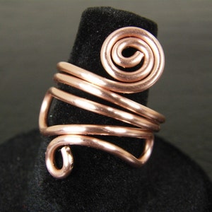 Funky Copper Fashion Ring, Women&#39;s Ring, Copper Ring, Wire Ring, Minimalist Ring, Arthritis Ring, 7th Anniversary Gift