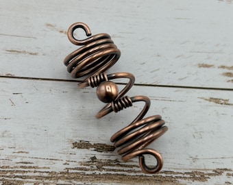 12MM Viking Hair Bead or Beard Bead made from Rustic Copper, Dreadlock Hair Bead, Loc Jewelry, Hair Bead for Women or Men, Men's Beard Bead