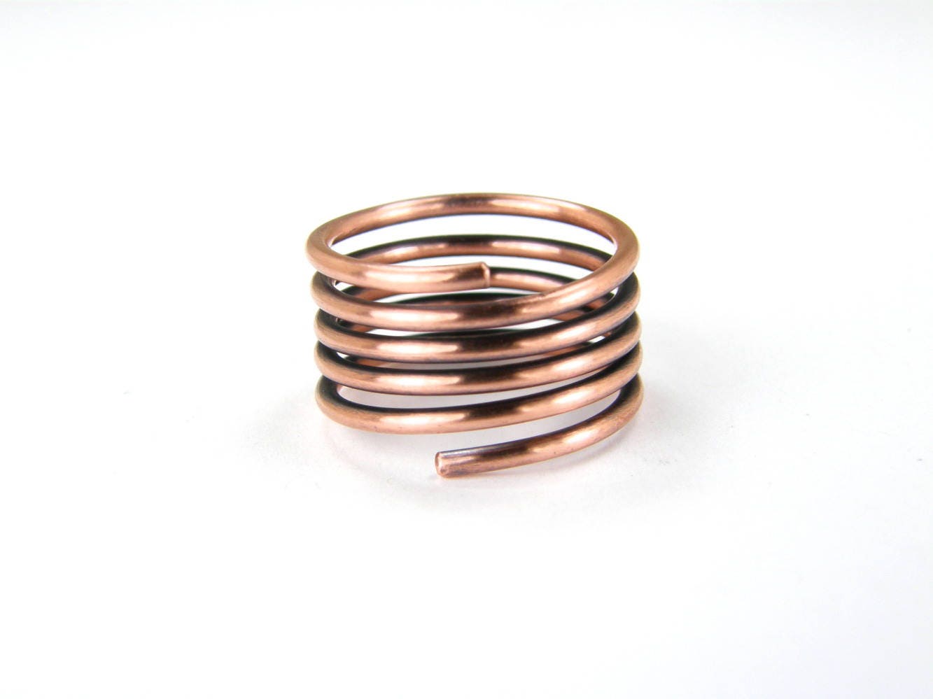 Antiqued Copper Wire Ring Spiral Wire Ring Wrap Around Etsy UK