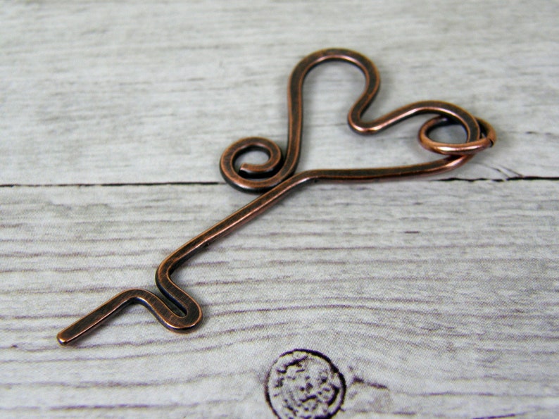 Rustic Pendant Copper Key Pendant Heart Key Pendant Skeleton Key Pendant Copper Wire Pendant Jewelry Making