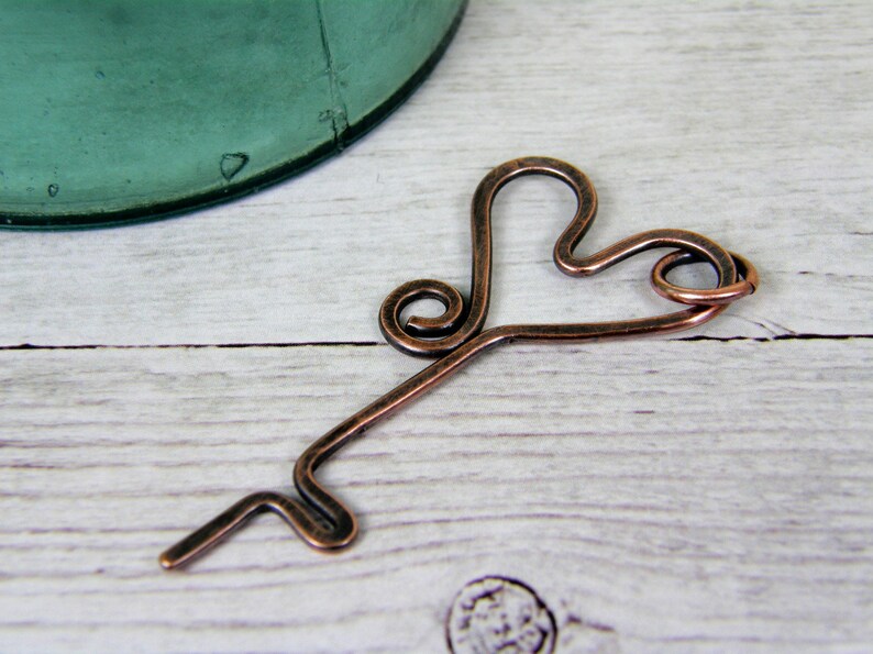 Rustic Pendant Copper Key Pendant Heart Key Pendant Skeleton Key Pendant Copper Wire Pendant Jewelry Making