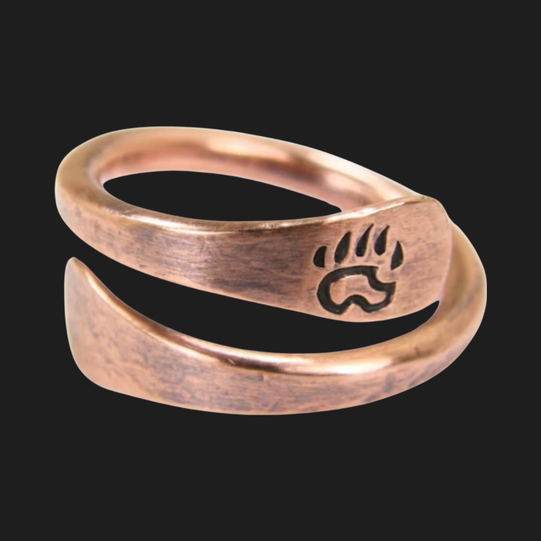 Men's Bear Claw Ring, Men's Bear Paw Ring, Hand Stamped, Bear Ring ...