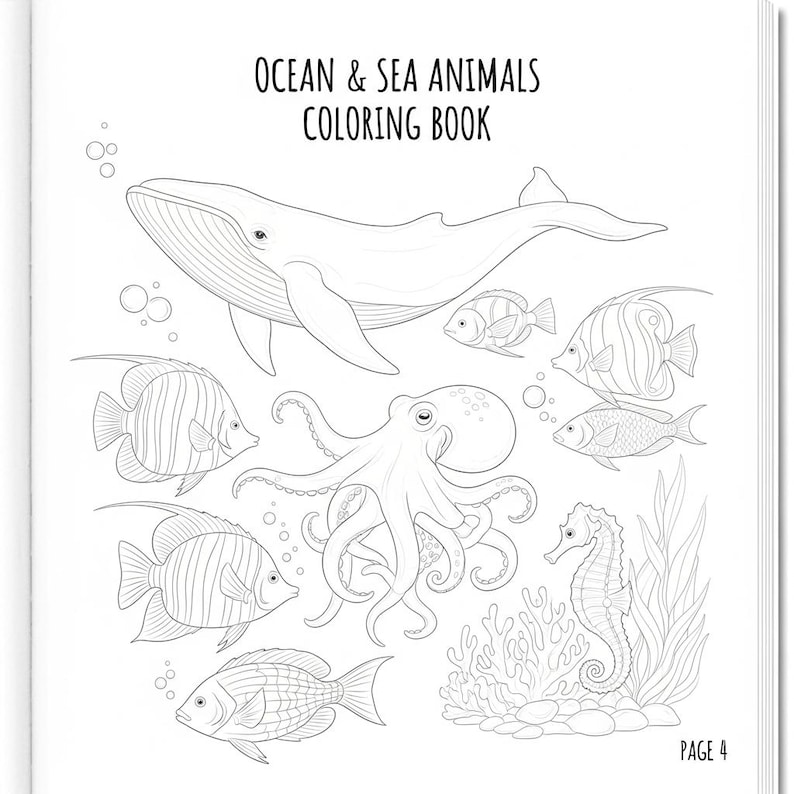 Printable Ocean & Sea Animals Coloring Pages for Kids | Underwater ...