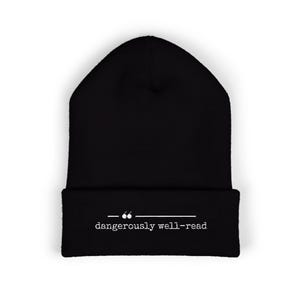 Dangerously Well-Read | Literary Beanie | Black Book Lover Hat
