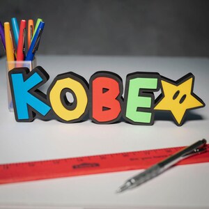 Custom 3D Nameplate - Personalized Desk Sign - Gamers - Mario - Classroom Decor - Back to School Teacher Gift - Fun Name Sign - 5 Colors