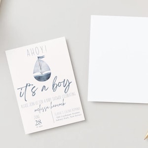Nautical Baby Shower Invite, ahoy it&#39;s a boy, nautical baby shower, ahoy, baby boy, baby shower invite, summer baby