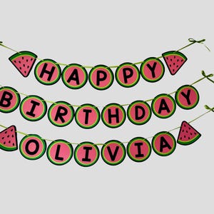 Watermelon Birthday Banner, birthday banner, sweet one, watermelon, birthday decor, watermelon themed birthday, melon themed birthday.