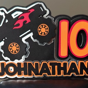 Monster Truck Cake Topper, cake topper, monster truck, truck, birthday cake, birthday cake sign, monster truck cake topper