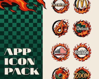 Demon Slayer App Icons – 223 Fiery Anime Icons (Digital Download)