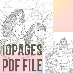Princess Coloring Pages – 10 Detailed Scenes | Printable PDF for Kids & kidults