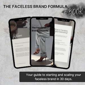 Faceless Brand Formula eBook | Start & Scale a Faceless Business in 30 Days | Digital Marketing Guide | Passive Income PDF Download