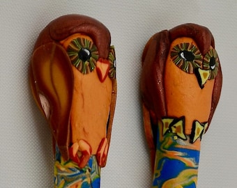 Made to Order:  Set of 2 Owl-topped Pens