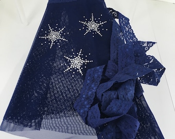 Ballet/Dance Adult Navy Blue Skirt with Fancy Silver Stars