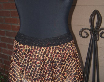 Ballet Wrap Skirt -Golden, Red and Black Brick Patterned