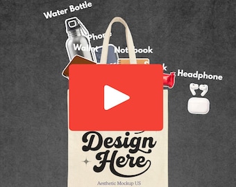 Canvas Tote Bag Video Mockup | Natural Liberty Bags OAD113 | Lifestyle 9s Scene for Etsy & POD