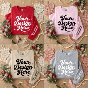 Gildan 18000-sweatermodel kastanjebruin lichtroze wit zand gevouwen bundel ronde hals