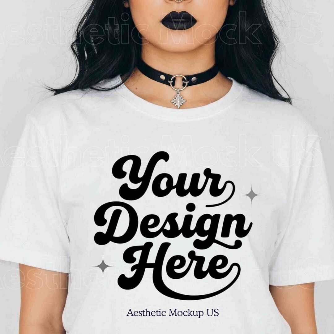 Bella Canvas 3001 White T-shirt Mockup | BC3001 Goth Witchy Dark ...