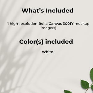 White Bella Canvas 3001Y Mockup | Youth T-Shirt Mockup | Kids Tee Girl Model | Boho Lifestyle Youth Tee PNG Mock BC 3001Y mockups image 3