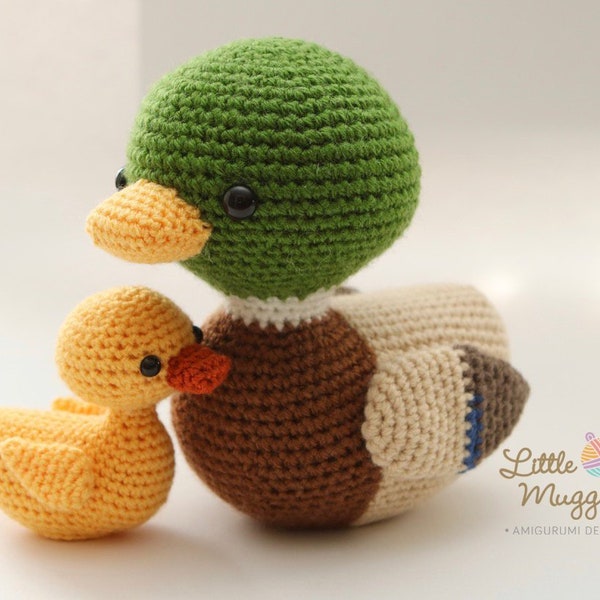 Amigurumi Crochet Pattern - Meyer the Mallard and ducklings